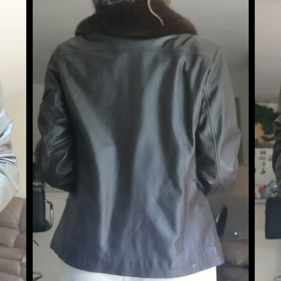 Fancy leather jacket with fur - Picture 4 of 5